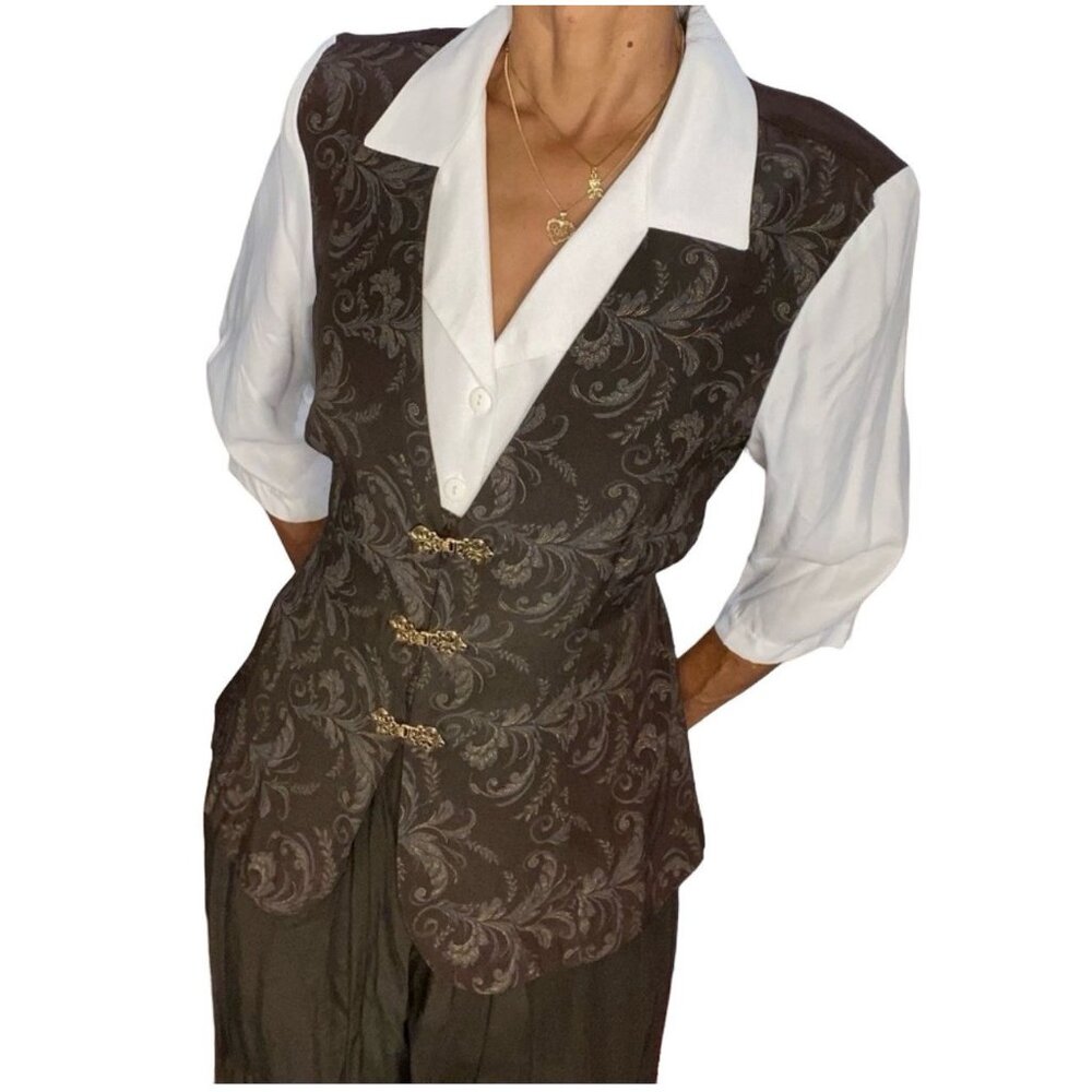 Tori Alexander Vtg Skirt Suit Set Blazer Vest Sz 14P NWT Deadstock Old Money - Picture 1 of 9